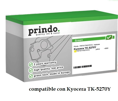 Prindo Tóner amarillo PRTKYTK5270YG Green compatible con Kyocera TK-5270Y