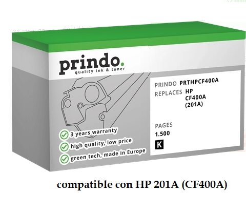 Prindo Tóner negro PRTHPCF400AG Green compatible con HP 201A CF400A