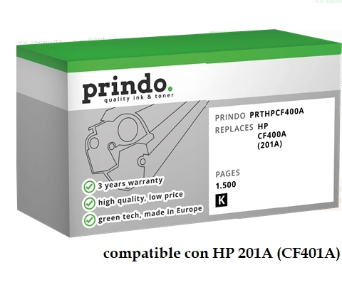 Prindo Tóner cian PRTHPCF401AG Green compatible con HP 201A CF401A