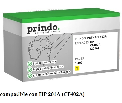 Prindo Tóner amarillo PRTHPCF402AG Green compatible con HP 201A CF402A
