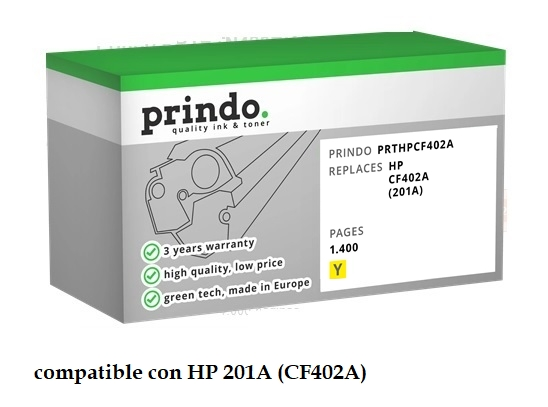 Prindo Tóner amarillo PRTHPCF402AG Green compatible con HP 201A CF402A