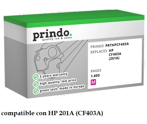 Prindo Tóner magenta PRTHPCF403AG Green compatible con HP 201A CF403A