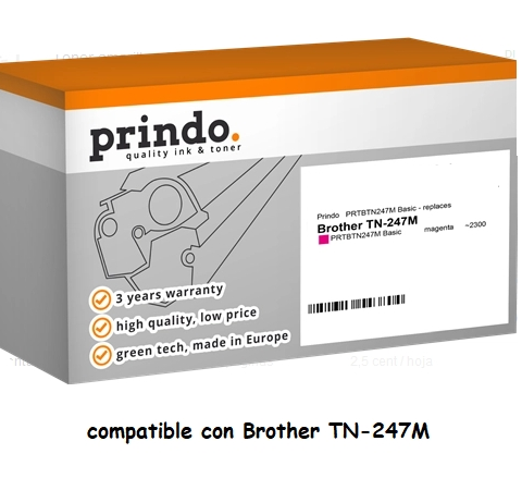 Prindo Tóner magenta PRTBTN247M Basic compatible con Brother TN-247M