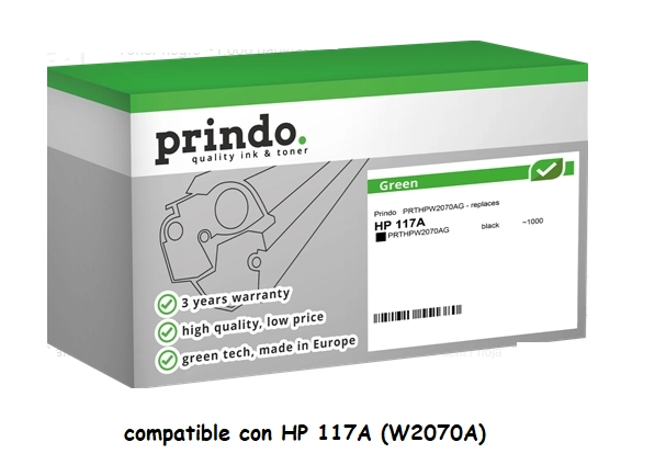 Prindo Tóner negro PRTHPW2070AG Green compatible con HP 117A W2070A