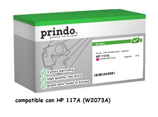 Prindo Tóner magenta PRTHPW2073AG Green compatible con HP 117A W2073A