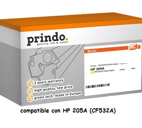 Prindo Tóner amarillo PRTHPCF532A Basic Basic compatible con HP 205A CF532A