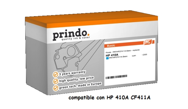 Prindo Tóner cian PRTHPCF411A Basic Basic compatible con HP 410A CF411A