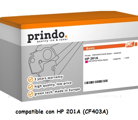 Prindo Tóner magenta PRTHPCF403A Basic Basic compatible con HP 201A CF403A