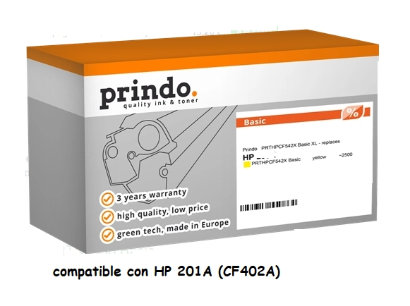 Prindo Tóner amarillo PRTHPCF402A Basic compatible con HP 201A CF402A