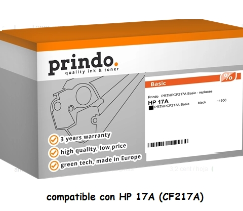 Prindo Tóner negro PRTHPCF217A Basic Basic compatible con HP 17A CF217A