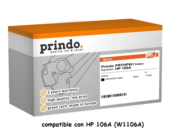 Prindo Tóner negro PRTHPW1106A 106A compatible con HP 106A W1106A