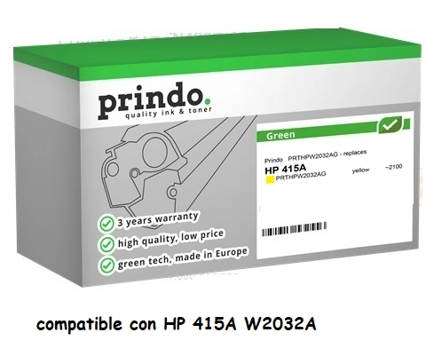 Prindo Tóner amarillo PRTHPW2032AG Green compatible con HP 415A W2032A