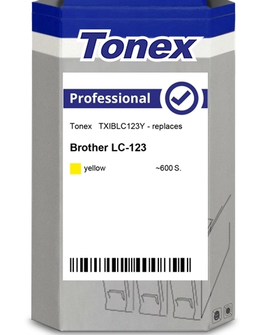 Tonex Cartucho de tinta amarillo TXIBLC123Y compatible con Brother LC123Y LC-123 amarillo