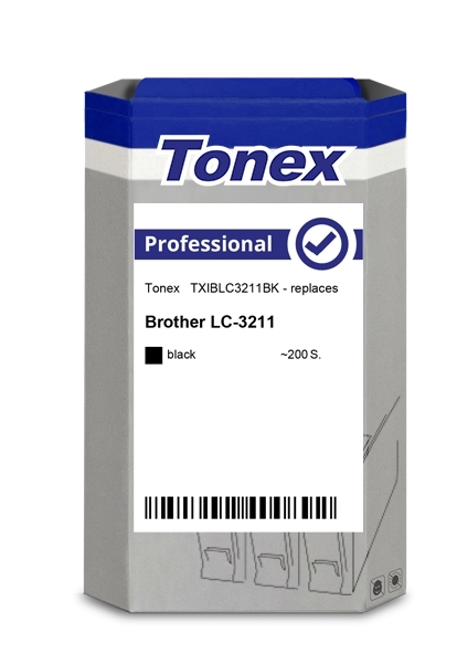 Tonex Cartucho de tinta negro TXIBLC3211BK compatible con Brother LC3211BK LC-3211 negro