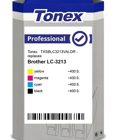 Tonex Multipack negro cian magenta amarillo TXSBLC3213VALDR compatible con Brother LC-3213