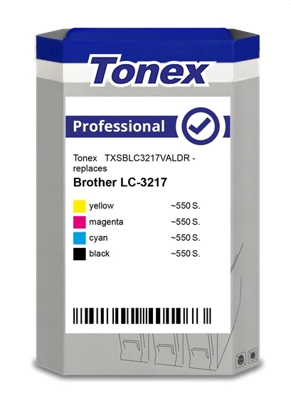 Tonex Multipack negro cian magenta amarillo TXSBLC3217VALDR compatible con Brother LC-3217
