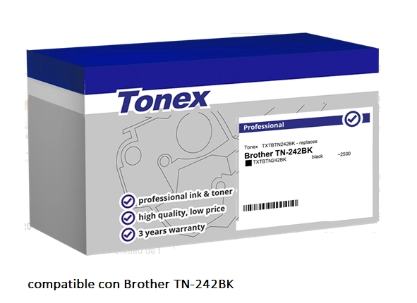 Tonex Tóner negro TXTBTN242BK compatible con Brother TN-242BK