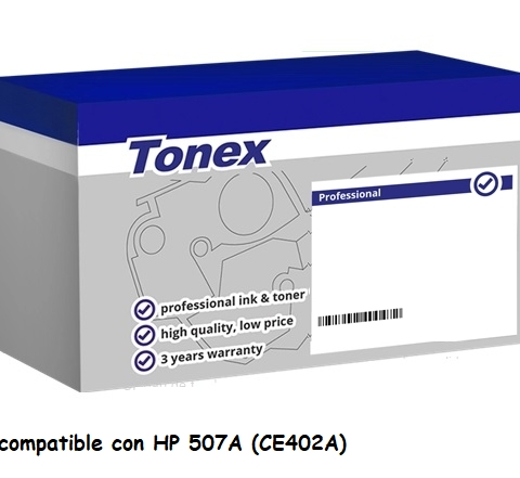 Tonex Tóner amarillo TXTHPCE402A compatible con HP 507A CE402A