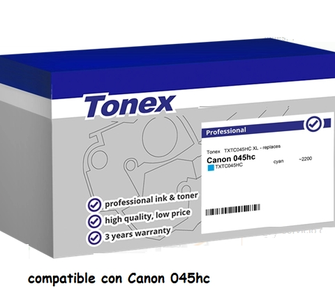 Tonex Tóner cian TXTC045HC compatible con Canon 045hc