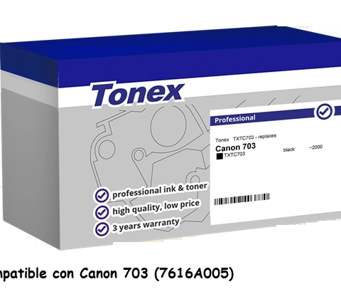 Tonex Tóner negro TXTC703 compatible con Canon 703