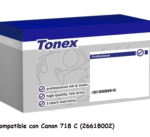 Tonex Tóner cian TXTC718C compatible con Canon 718C 2661B002