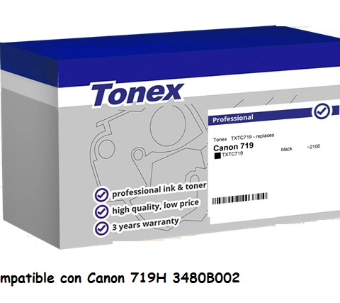 Tonex Tóner negro TXTC719H compatible con Canon 719H