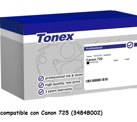Tonex Tóner negro TXTC725 compatible con Canon 725