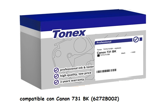 Tonex Tóner negro TXTC731BK compatible con Canon 731 BK