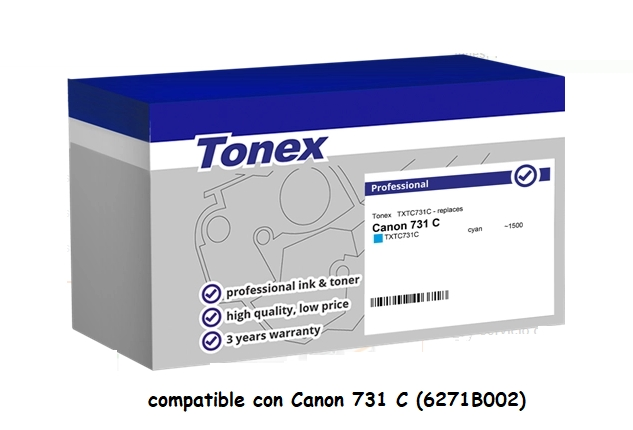 Tonex Tóner cian TXTC731C compatible con Canon 731C