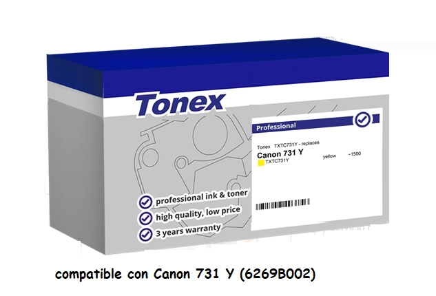 Tonex Tóner amarillo TXTC731Y compatible con Canon 731Y
