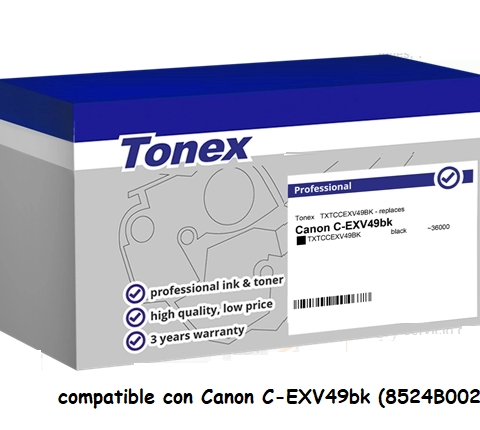 Tonex Tóner negro TXTCCEXV49BK compatible con Canon C-EXV49bk