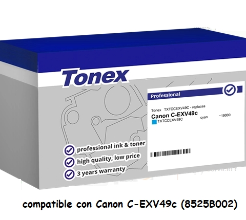 Tonex Tóner cian TXTCCEXV49C compatible con Canon C-EXV49c