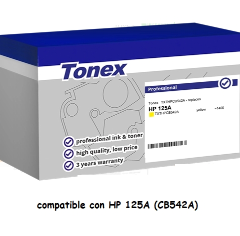 Tonex Tóner amarillo TXTHPCB542A compatible con HP 125A