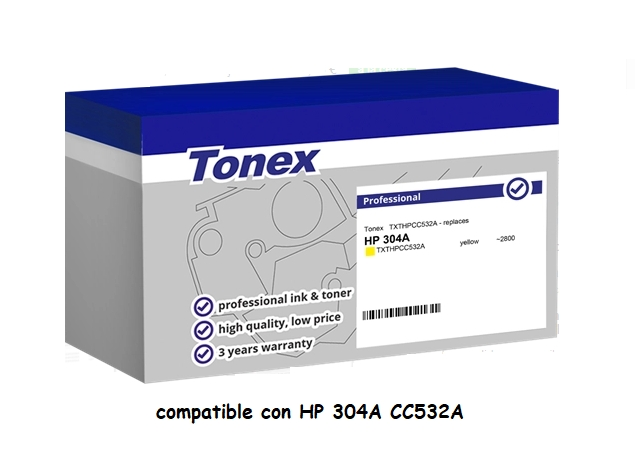 Tonex Tóner amarillo TXTHPCC532A compatible con HP 304A CC532A