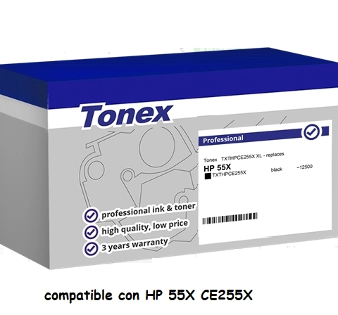 Tonex Tóner negro TXTHPCE255X compatible con HP 55X CE255X
