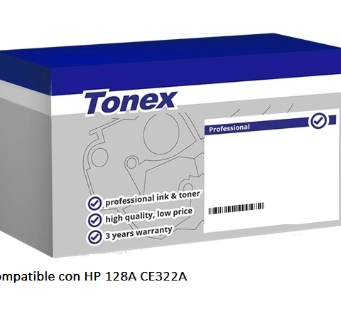 Tonex Tóner amarillo TXTHPCE322A compatible con HP 128A CE322A