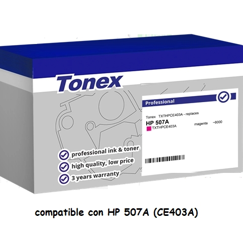 Tonex Tóner magenta TXTHPCE403A compatible con HP 507A CE403A