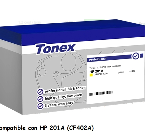 Tonex Tóner amarillo TXTHPCF402A compatible con HP 201A CF402A
