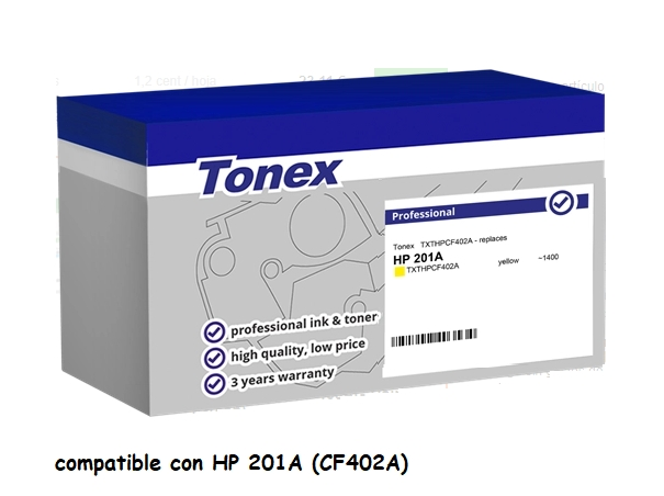 Tonex Tóner amarillo TXTHPCF402A compatible con HP 201A CF402A