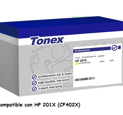 Tonex Tóner amarillo TXTHPCF402X compatible con HP 201X CF402X
