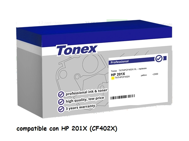 Tonex Tóner amarillo TXTHPCF402X compatible con HP 201X CF402X