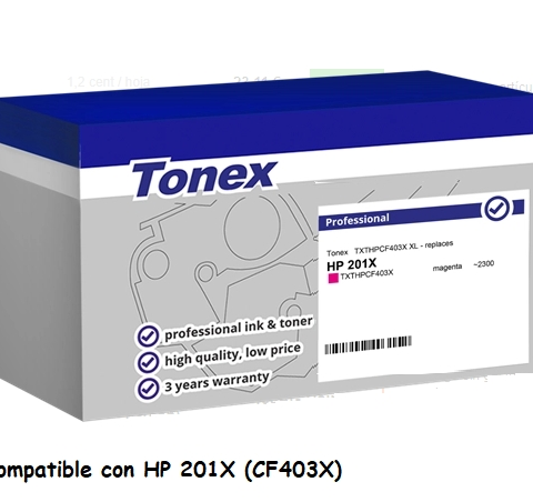 Tonex Tóner magenta TXTHPCF403X compatible con HP 201X CF403X