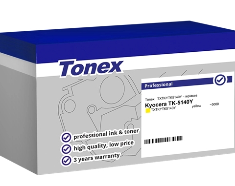 Tonex Tóner amarillo TXTKYTK5140Y compatible con Kyocera TK-5140Y