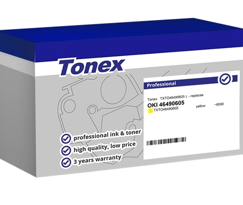 Tonex Tóner amarillo TXTO46490605 compatible con OKI 46490605