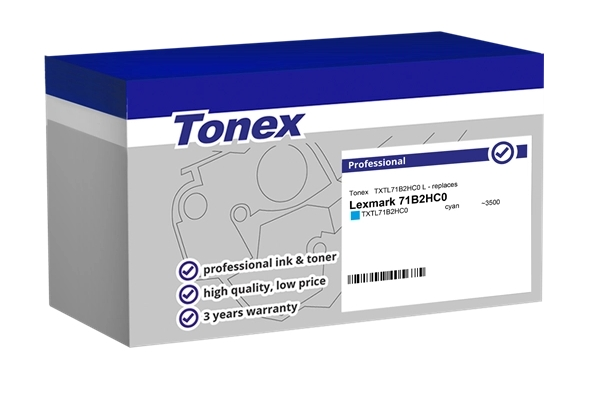 Tonex Tóner cian TXTL71B2HC0 compatible con Lexmark 71B2HC0