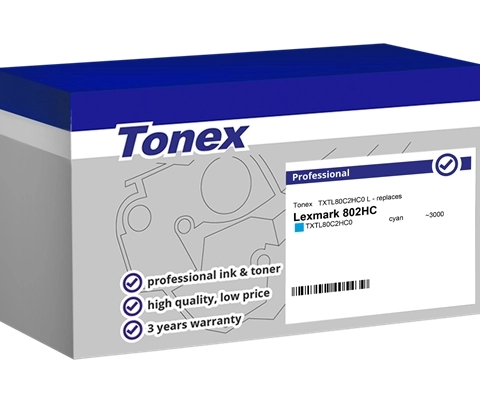 Tonex Tóner cian TXTL80C2HC0 compatible con Lexmark 802HC
