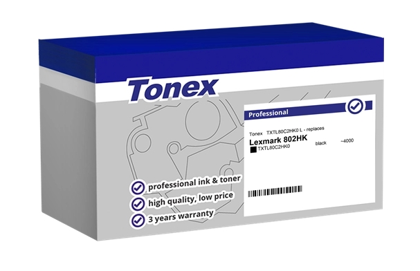 Tonex Tóner negro TXTL80C2HK0 compatible con Lexmark 802HK