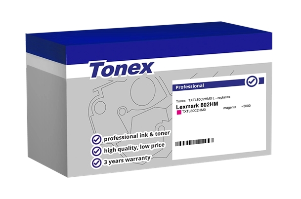 Tonex Tóner magenta TXTL80C2HM0 compatible con Lexmark 802HM