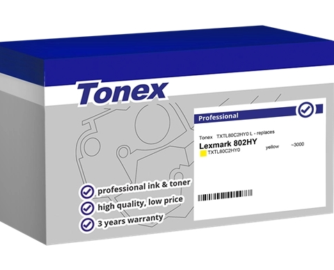 Tonex Tóner amarillo TXTL80C2HY0 compatible con Lexmark 802HY