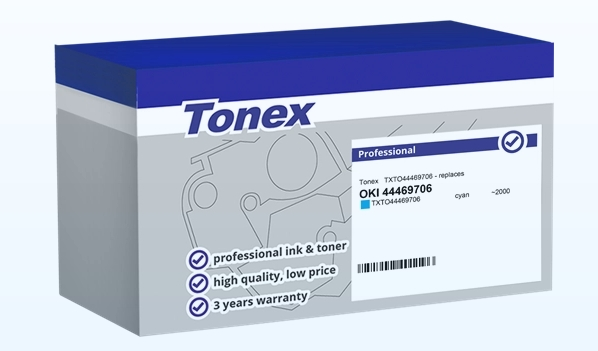 Tonex Tóner cian TXTO44469706 compatible con OKI 44469706